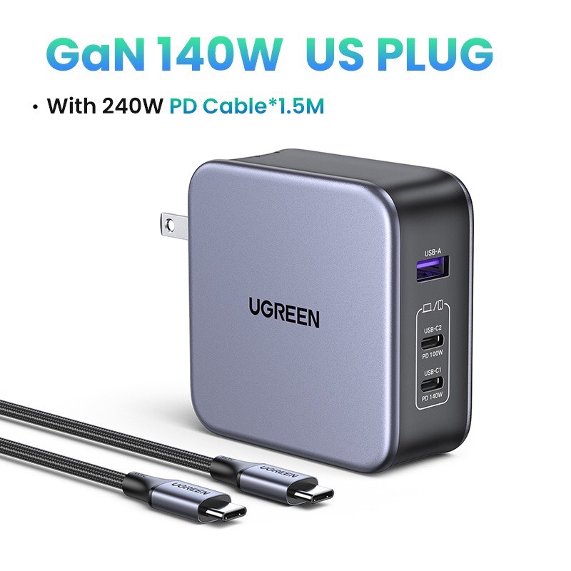 Ugreen Bộ Sạc Nhanh USB 140W Cho Macbook iPhone 13 12 11 CD289 90548