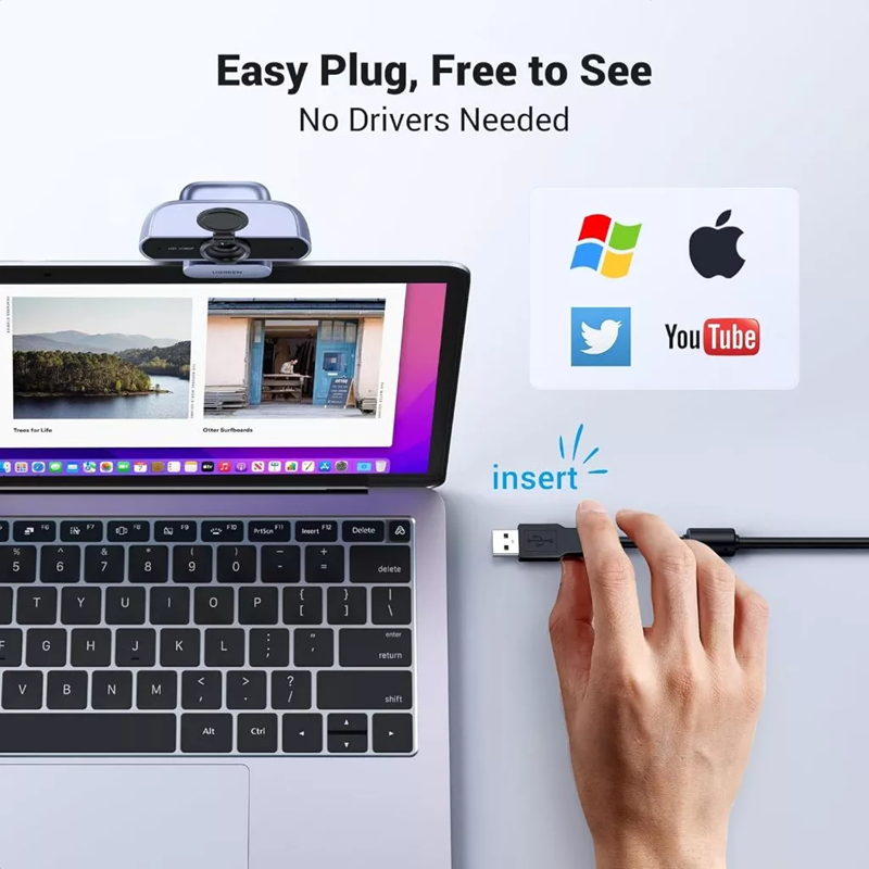 Webcam 2K@30Hz cho PC, Webcam Full HD 1080p/30fps, Tự động lấy nét Ugreen 25442 (4MP) cao cấp