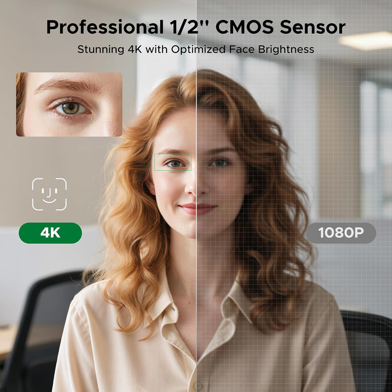 Webcam UGREEN 75726A FineCam Pro 4K với cảm biến 1/2 dành cho PC/Mac cao cấp