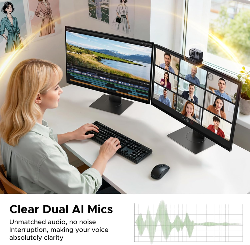 Webcam UGREEN 75726A FineCam Pro 4K với cảm biến 1/2 dành cho PC/Mac cao cấp