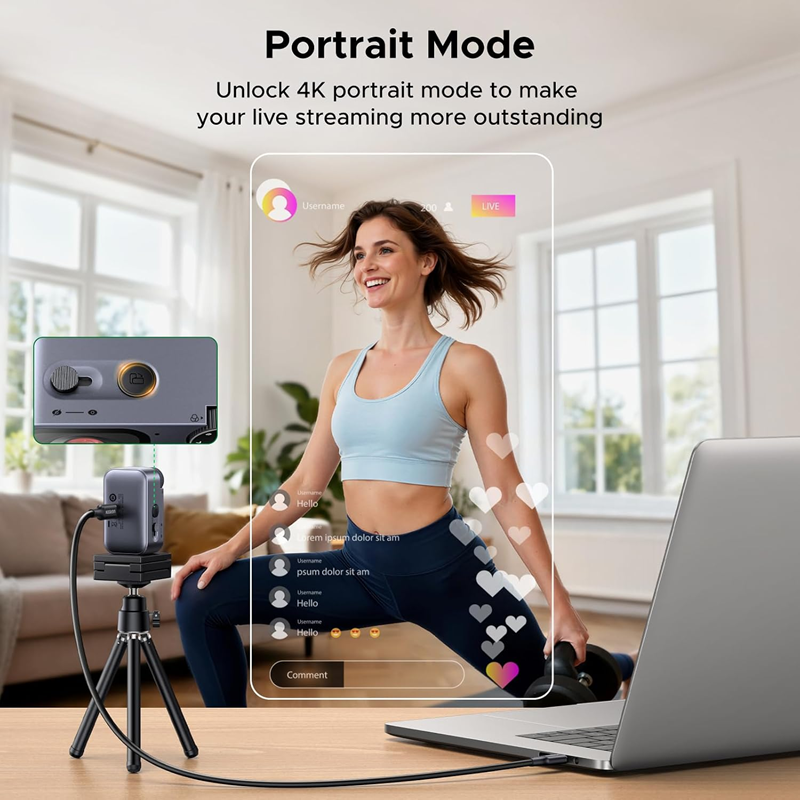 Webcam UGREEN 75726A FineCam Pro 4K với cảm biến 1/2 dành cho PC/Mac cao cấp