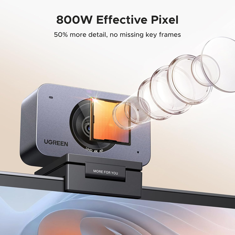 Webcam UGREEN 85071A 4K tự động lấy nét dành cho PC/Mac, camera web Ultra HD.nhận diện khuôn mặt AE.