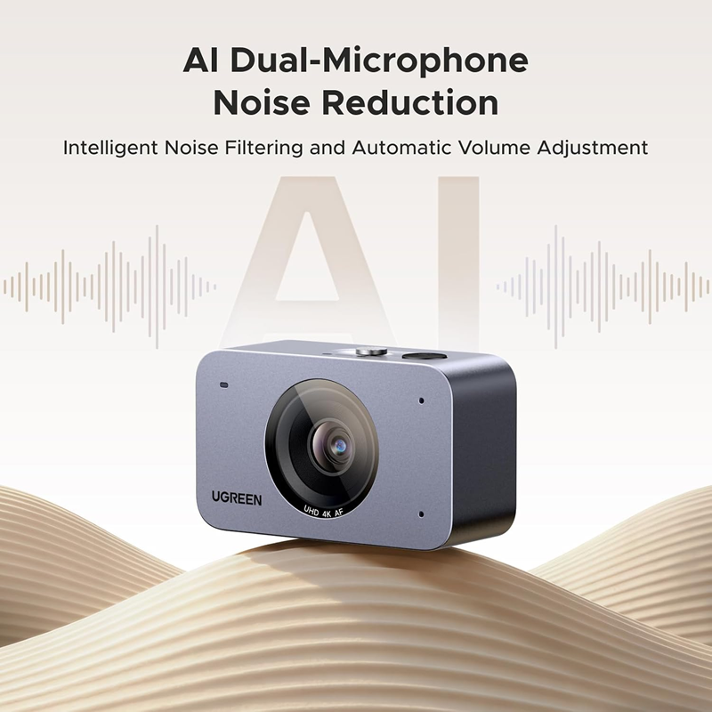 Webcam UGREEN 85071A 4K tự động lấy nét dành cho PC/Mac, camera web Ultra HD.nhận diện khuôn mặt AE.