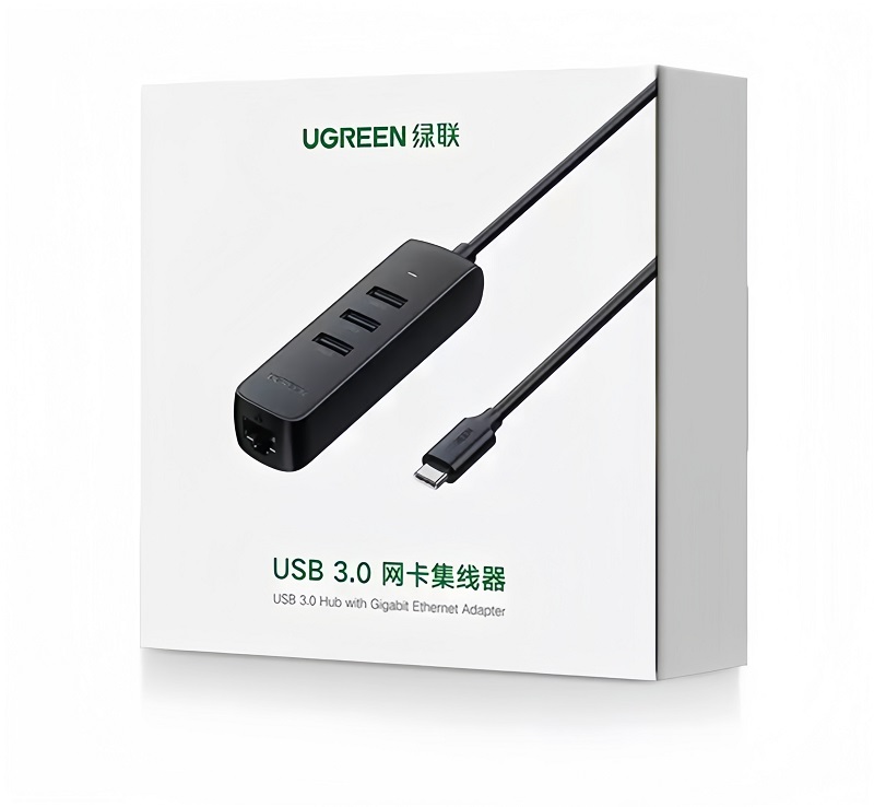 Ugreen 10917 Bộ chia USB Type C sang 3 cổng USB 3.0 và Lan 10/1000 Mbps cao cấp