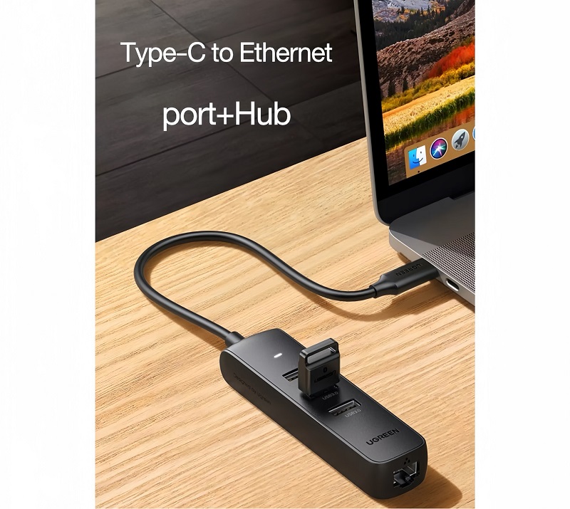 Ugreen 10917 Bộ chia USB Type C sang 3 cổng USB 3.0 và Lan 10/1000 Mbps cao cấp