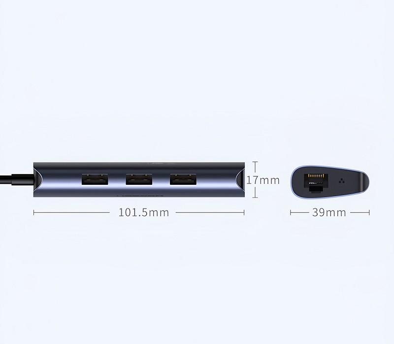 Ugreen 60719 Bộ chia USB 3.0 ra 3 cổng USB 3.0 và 1 Lan Gigabit cao cấp