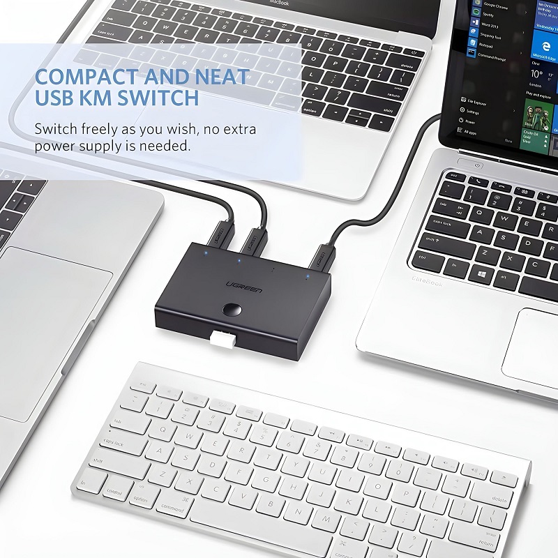 Ugreen 30346 bộ chia sẻ 1 máy in cổng USB 2.0 cho 4 máy tính cao cấp