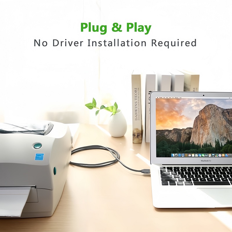 Ugreen 20224 cáp chuyển máy in USB tới LPT DB25 Paralell Printer dài 2M cao cấp