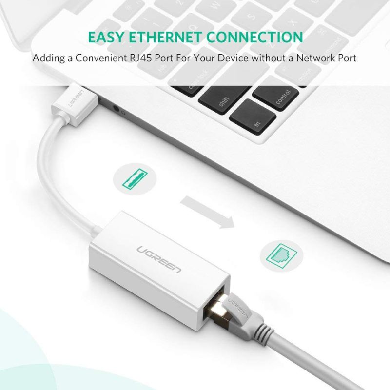 UGREEN 20255 Cáp chuyển USB 3.0 to Lan hỗ trợ 10/100/1000 Mbps chính hãng