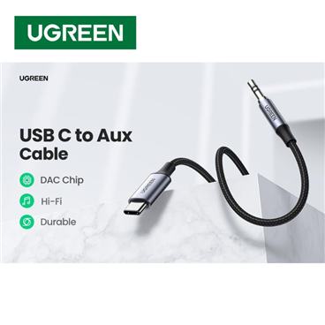 UGREEN 20192 Cáp chuyển đổi USB Type-C sang 3.5mm dài 1M chính hãng (có Chip DAC)