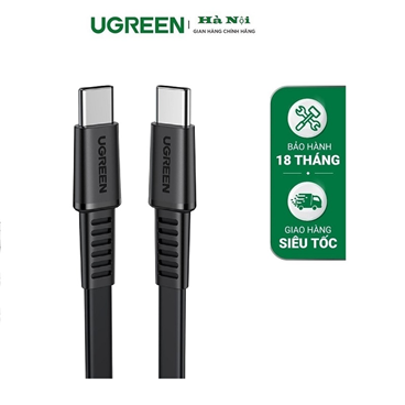 Ugreen 10974 Cáp sạc USB-C sang USB-C  3A màu đen 0,5m chính hãng