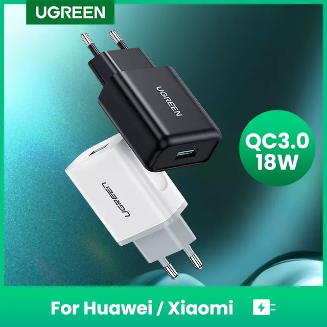 10133 Củ sạc nhanh UGREEN QC3.0 1 cổng USB Fast Charger EU (Trắng)