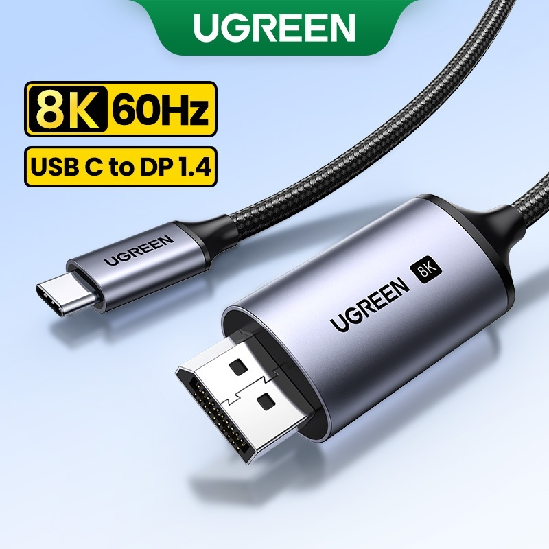 25839 Dây, cáp chuyển USB typeC sang Displayport DP hỗ trợ 8K màu xám dài 3m Ugreen