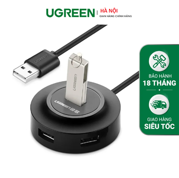 Bộ chia 4 cổng USB 2.0 Ugreen 20277 (màu đen) cao cấp