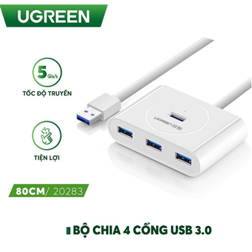 Bộ chia Hub USB 3.0 ra 4 cổng dài 80cm chính hãng Ugreen 20283 cao cấp