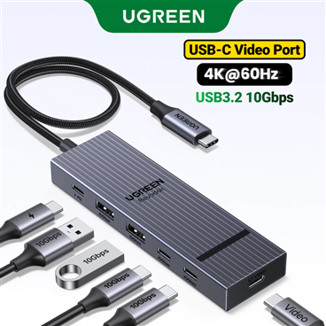 Bộ chia USB-C UGREEN 75775 Revodok 4K@60Hz,10Gbps, 2 cổng USB-A 3.2 + 2 cổng USB-C 3.2, 100W PD