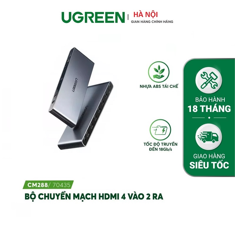 Bộ gộp, chia tín hiệu HDMI 2.0 Matrix 4 vào 2 ra Ugreen 70435 cao cấp
