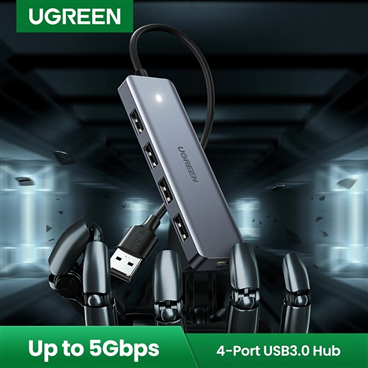 Bộ Hub chia 4 cổng USB 3.0 hỗ trợ cấp nguồn Micro USB chính hãng Ugreen 50985 cao cấp