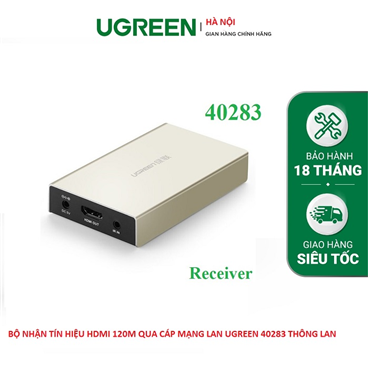 Bộ Nhận HDMI 120M qua cáp mạng RJ45 Cat5e/Cat6 Ugreen 40283 (Receiver) cao cấp