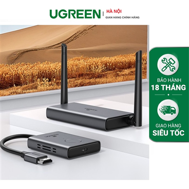 Bộ phát nhận tín hiệu HDMI + VGA không dây 50M 1080p@60hz sóng 5Ghz Ugreen 50633 chính hãng