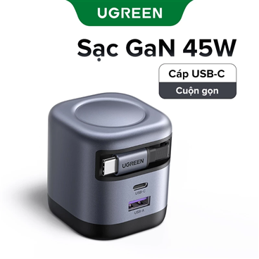 Bộ sạc GaN UGREEN X604 65310 45W 2C1A -3 cổng Sạc nhanh cao cấp
