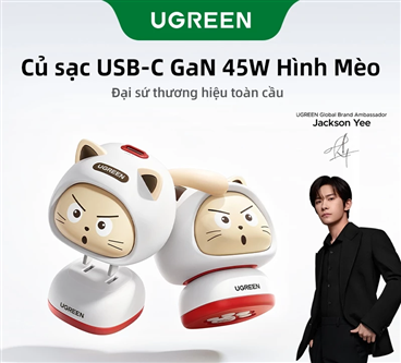 Bộ sạc UGREEN 45W Bộ sạc nhanh vui nhộn cho iPhone 17 16 15 Pro Max  Ugreen 45947/X640 cao cấp