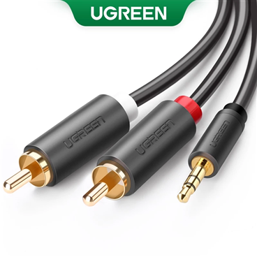 Cáp Audio 3.5mm 1 ra 2 RCA (hoa sen) 5M Ugreen 10512 chính hãng
