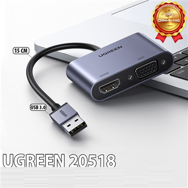 Cáp Chuyển đổi USB 3.0 sang HDMI,VGA màu đen  (20518) CM449 20518 cao cấp