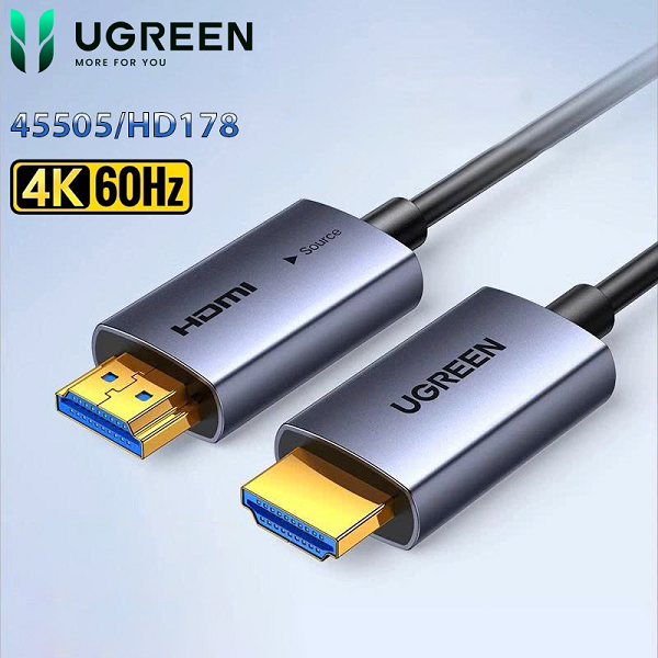 Cáp HDMI 2.0 quang AOC dài 20M Ugreen 45505 HD178 hỗ trợ 4K@60Hz cao cấp