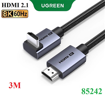 Cáp HDMI 2.1 bẻ góc 90 độ dài 3M hỗ trợ 8K@60Hz HDR eARC Ugreen 85242 cao cấp