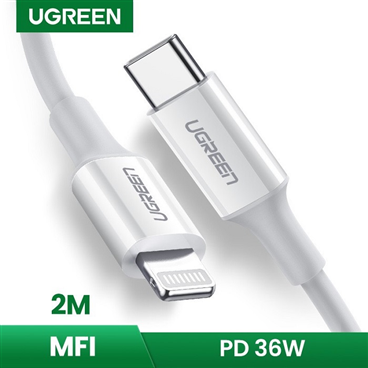 Cáp sạc nhanh 20W MFi đầu USB C Type C - Lightning dài 2M Ugreen 60749 Chất Lượng Cao