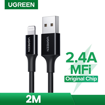 Cáp USB 2.4A sang Lightning UGREEN sạc nhanh truyền dữ liệu dài 2M Ugreen 80823