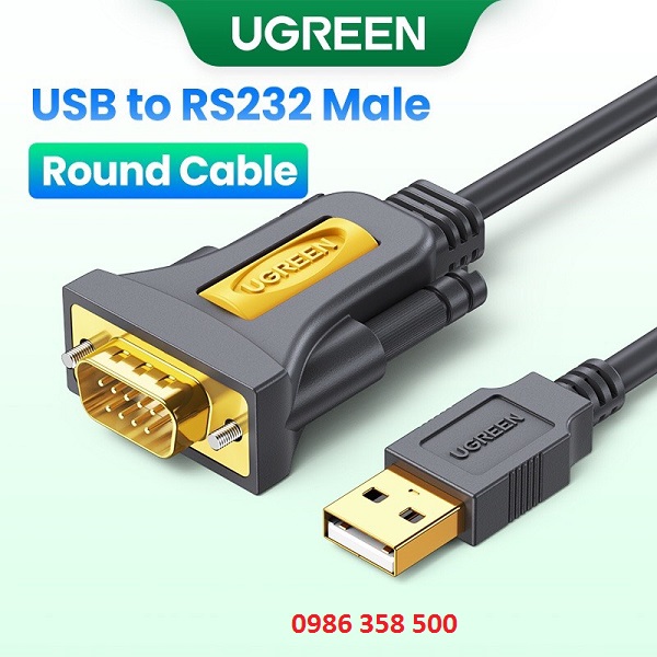 Cáp USB sang Com RS232 dài 1,5m chính hãng Ugreen 20211 cao cấp