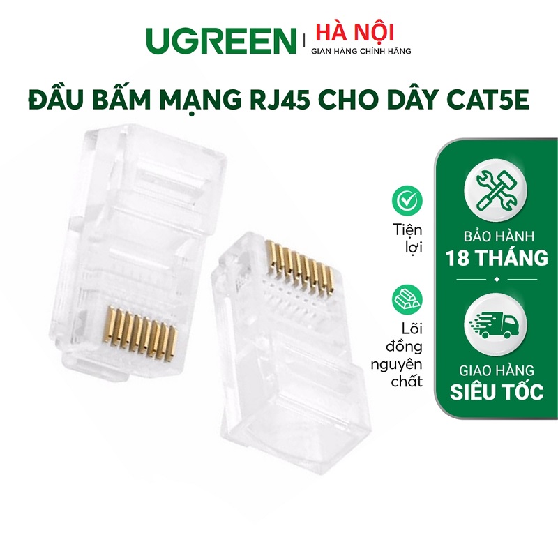 Đầu bấm, Hạt mạng CAT5E Ugreen / hộp 50 Hạt 20331 cao cấp