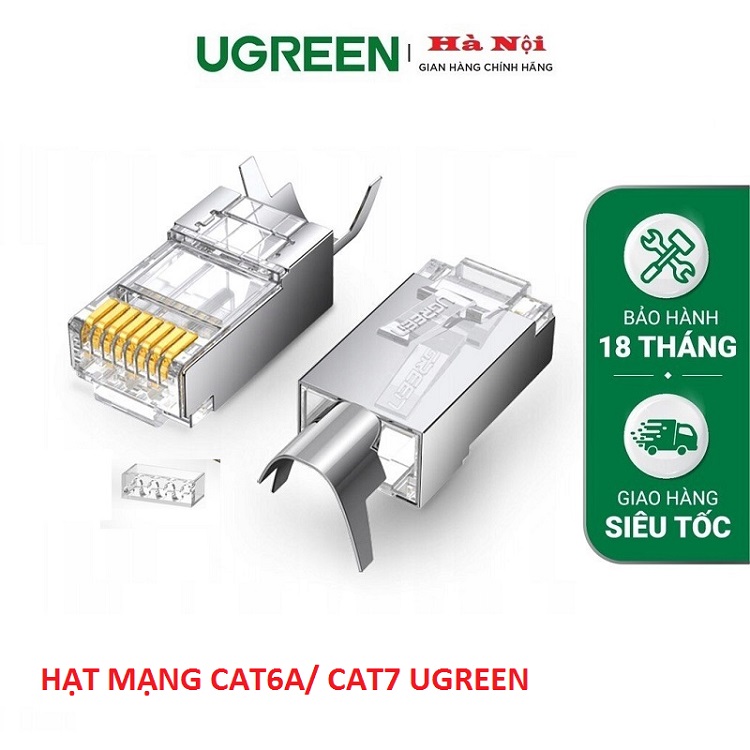 Đầu, bấm Hạt mạng CAT6A, CAT7 Ugreen 80287 Hộp 50 cao cấp