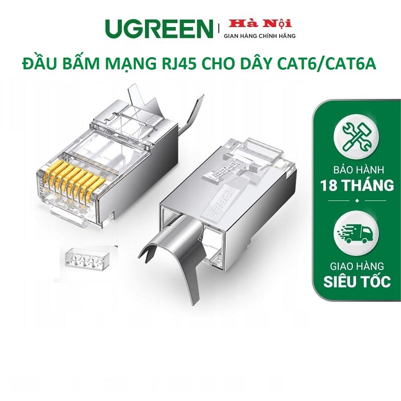 Đầu bấm, Hạt mạng CAT6A Ugreen 70316 túi 10 Hạt cao cấp