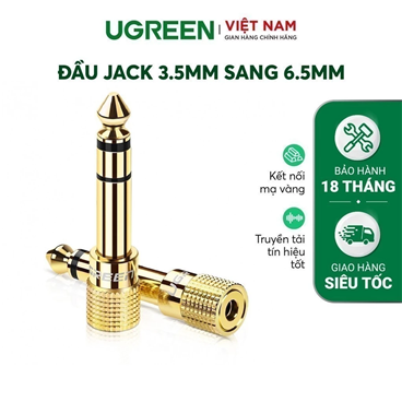 Đầu chuyển đổi âm thanh 6.5mm sang 3.5mm Ugreen 20503 cao cấp