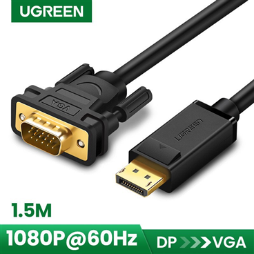 Dây, Cáp Displayport to VGA dài 1,5m chính hãng Ugreen 10247 cao cấp