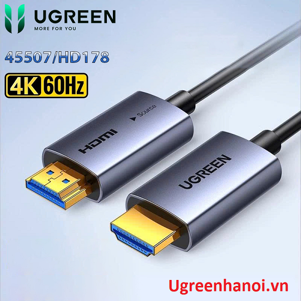 Dây, cáp HDMI 2.0 quang AOC dài 30M Ugreen 45507 HD178 hỗ trợ 4K@60Hz cao cấp