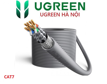 Dây, Cáp mạng CAT7 S/FTP băng thông 10GB 23AWG dài 50M Ugreen 20515 cao cấp (Màu Xám)