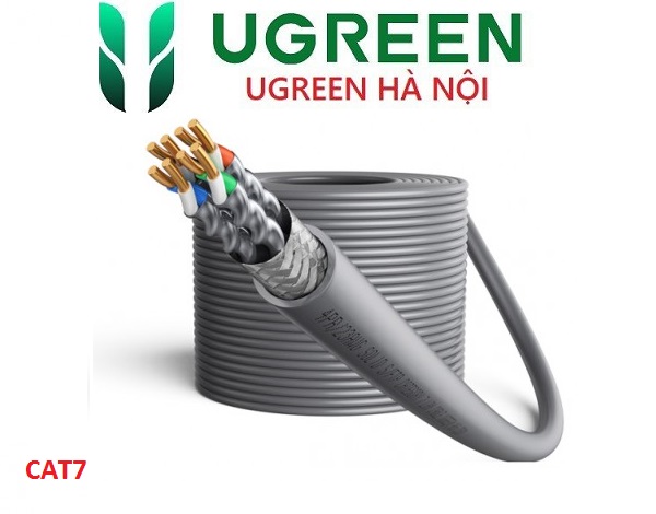 Dây, Cáp mạng Cat7s FTP băng thông 10GB 23AWG dài 100M Ugreen 20516 cao cấp (Màu Xám)