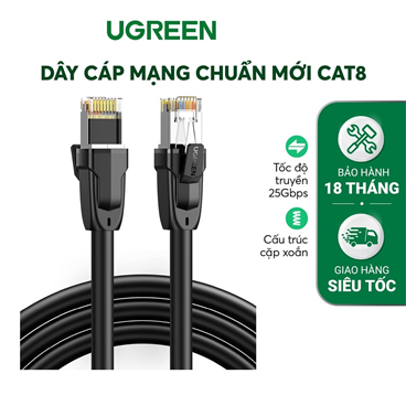 Dây, Cáp mạng Cat8 đúc sẵn dài 3M, 24AWG Class S/FTP Ugreen 70330 cao cấp