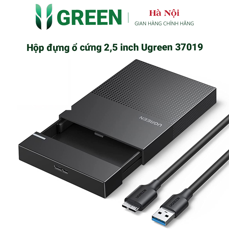 Hộp đựng ổ cứng 2,5 inch Ugreen 37019, USB 3.0 hỗ trợ 6TB chính hãng