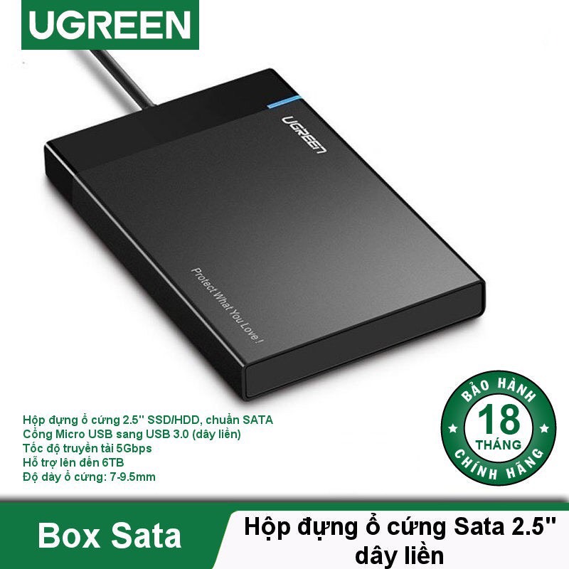 Hộp đựng ổ cứng 2,5 inch USB 3.0 chính hãng Ugreen 30847 hàng chính hãng