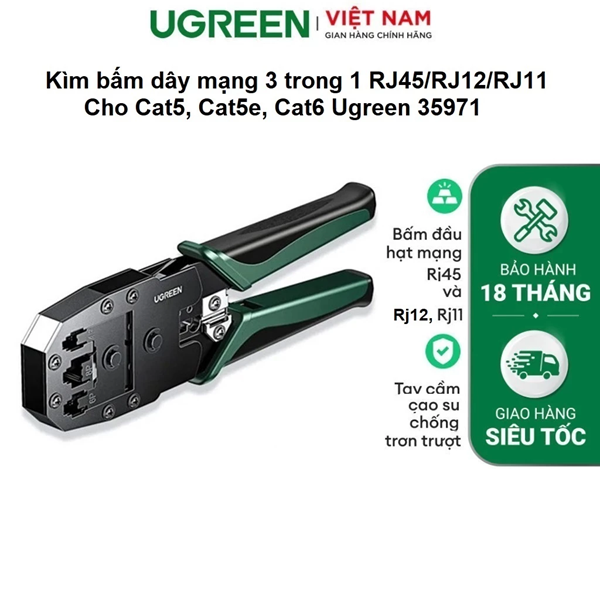 Kìm bấm mạng 3 trong 1 RJ45/RJ12/RJ11 Ugreen 35971/NW304 cao cấp