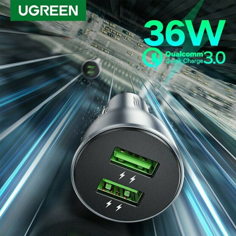 Ugreen 10144  Sạc ô tô nhanh UGREEN (Xanh đậm) chính hãng