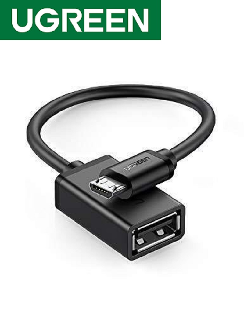 Ugreen 10396 cáp chuyển đổi  Micro USB Male to USB-A Female có mạ Niken 15cm (Đen)