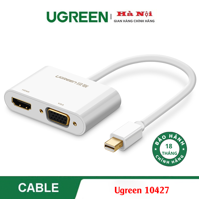 Ugreen 10427, Cáp chuyển đổi Mini Displayport to HDMI và VGA Cao Cấp