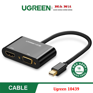 Ugreen 10439, Cáp chuyển đổi Mini Displayport to HDMI và VGA Cao Cấp