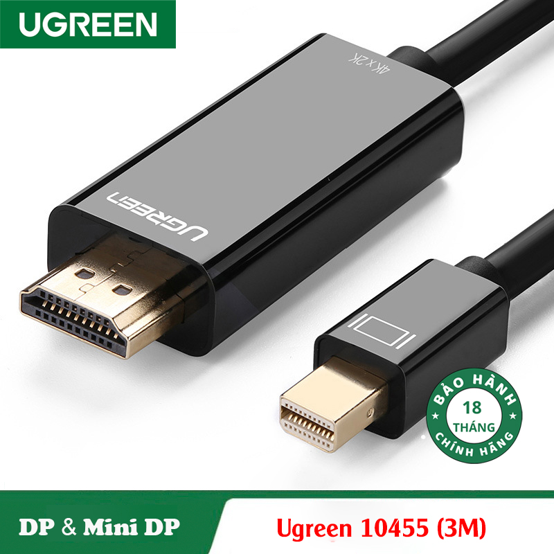 Ugreen 10455, Cáp chuyển Mini DisplayPort to HDMI Dài 3M Hỗ trợ 4K